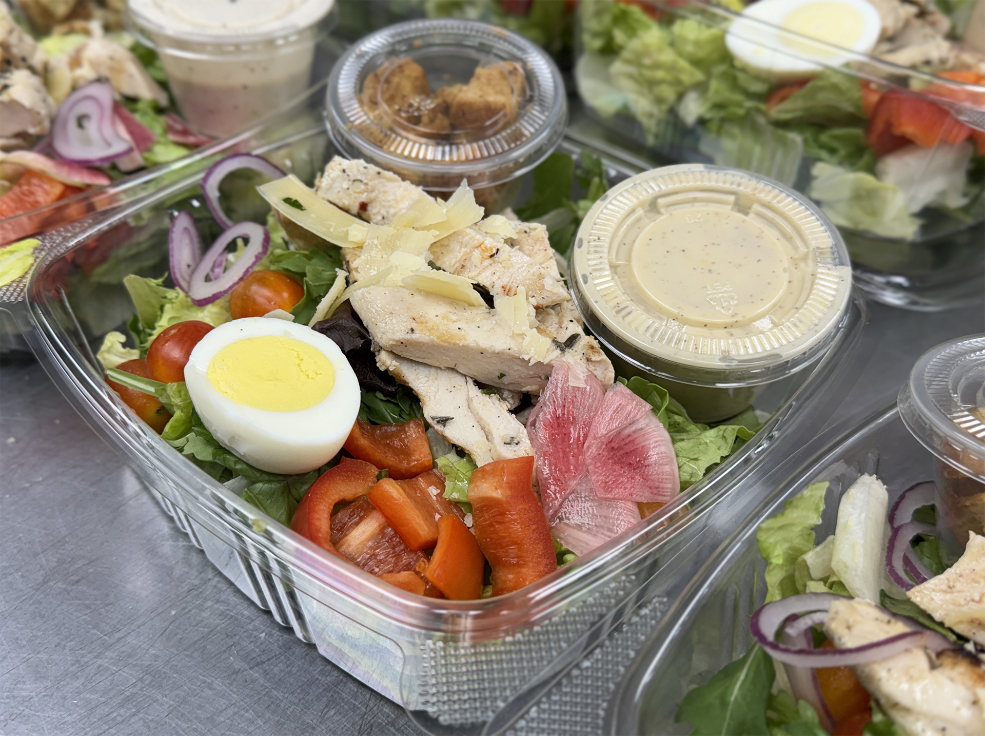 Sicilian chicken salad to go with grilled chicken, egg, and dressing